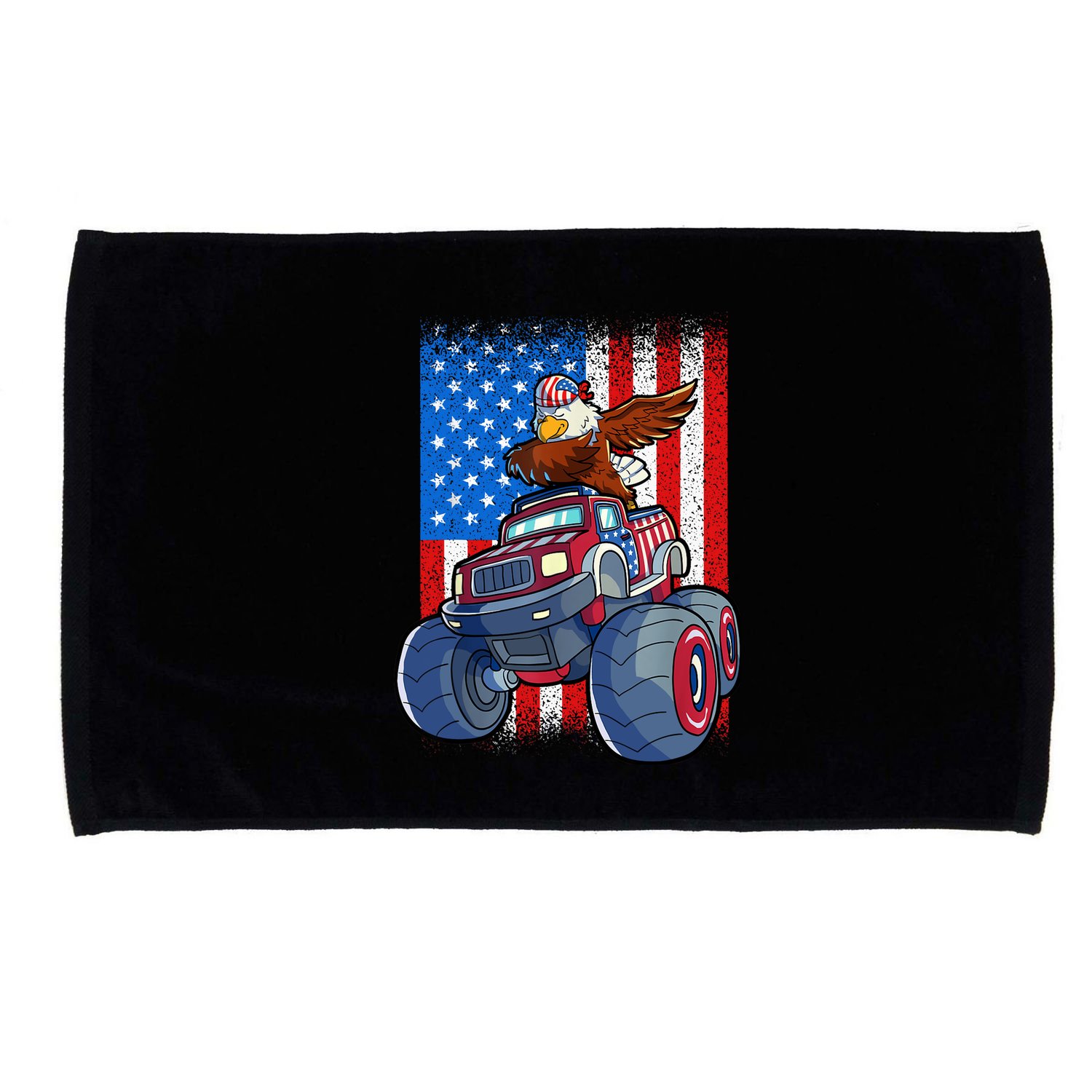 Dabbing Eagle Monster Truck 4th Of July Boy American Flag Microfiber Hand Towel