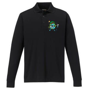 Dabbing Earth Mohawk Trees Earth Day Dance Gift Performance Long Sleeve Polo