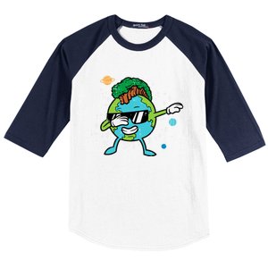 Dabbing Earth Mohawk Trees Earth Day Dance Gift Baseball Sleeve Shirt