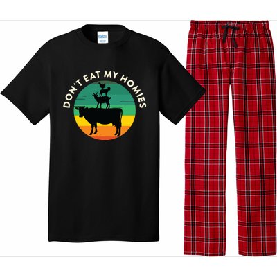 Dont Eat My Homies Vegan Vegetarian Quote Saying Meme Pajama Set