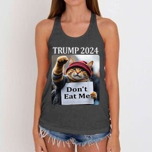 DonT Eat Me Cats For Trump 2024 Women's Knotted Racerback Tank