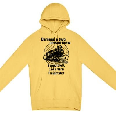 Demand A Two Person Crew Trains Premium Pullover Hoodie