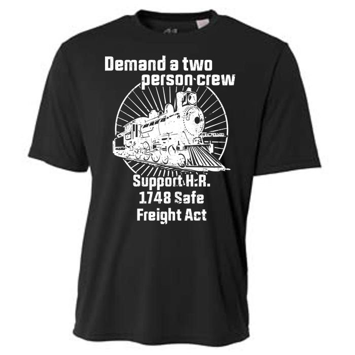 Demand A Two Person Crew Trains Cooling Performance Crew T-Shirt