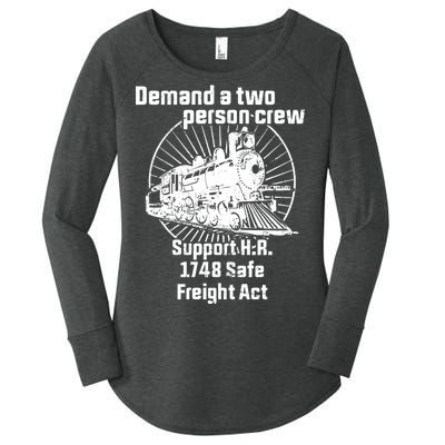 Demand A Two Person Crew Trains Women's Perfect Tri Tunic Long Sleeve Shirt