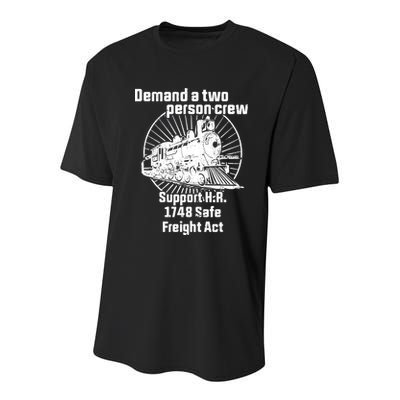 Demand A Two Person Crew Trains Youth Performance Sprint T-Shirt