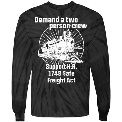 Demand A Two Person Crew Trains Tie-Dye Long Sleeve Shirt