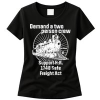 Demand A Two Person Crew Trains Womens T-Shirt