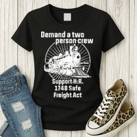 Demand A Two Person Crew Trains Womens T-Shirt