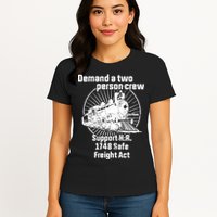 Demand A Two Person Crew Trains Womens T-Shirt