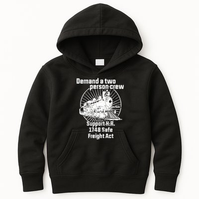 Demand A Two Person Crew Trains Kids Hoodie