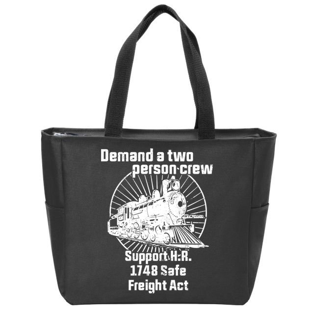 Demand A Two Person Crew Trains Zip Tote Bag