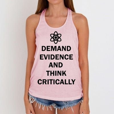 Demand Evidence And Think Critically Women's Knotted Racerback Tank