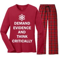 Demand Evidence And Think Critically Women's Long Sleeve Flannel Pajama Set 