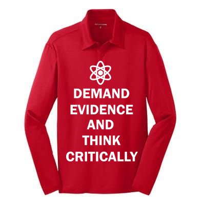 Demand Evidence And Think Critically Silk Touch Performance Long Sleeve Polo