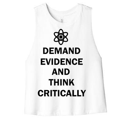 Demand Evidence And Think Critically Women's Racerback Cropped Tank