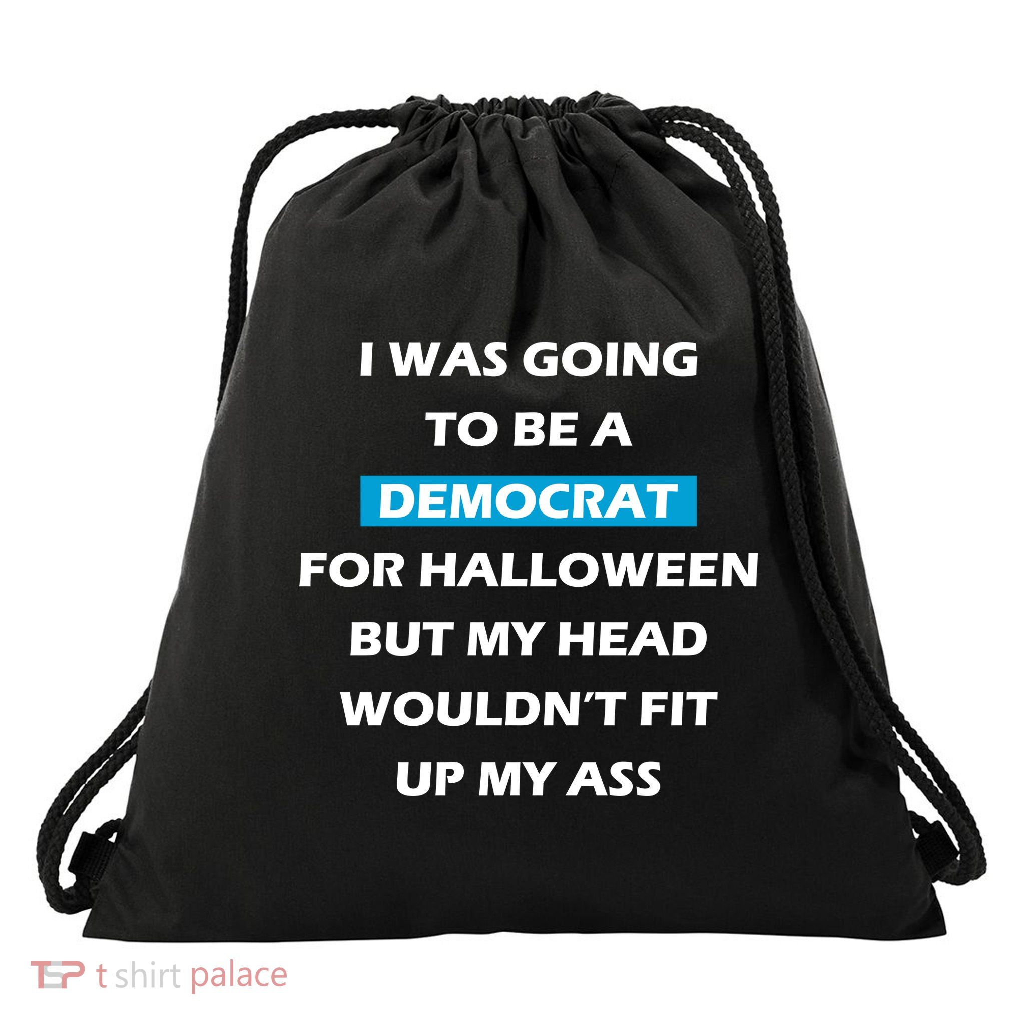 Democrat For Halloween Drawstring Bag