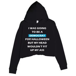 Democrat For Halloween Crop Fleece Hoodie