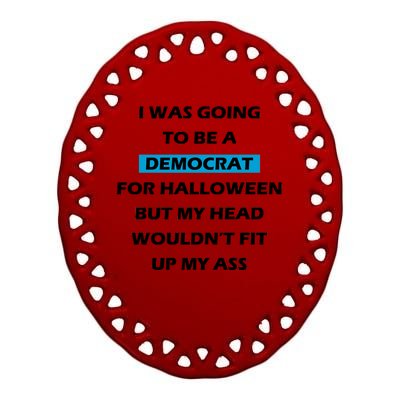 Democrat For Halloween Ceramic Oval Ornament