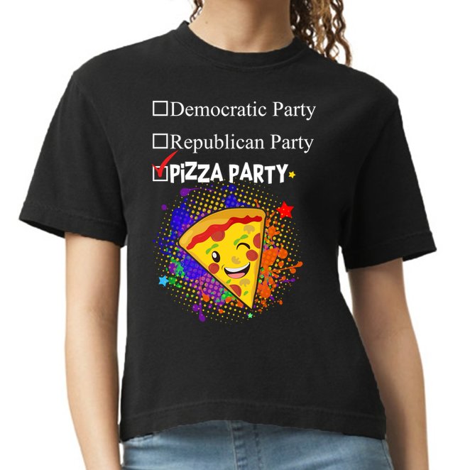 Democratic Republican Pizza Party Comfort Colors Boxy T-Shirt
