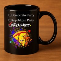 Democratic Republican Pizza Party 11oz C Handle Ceramic Mug