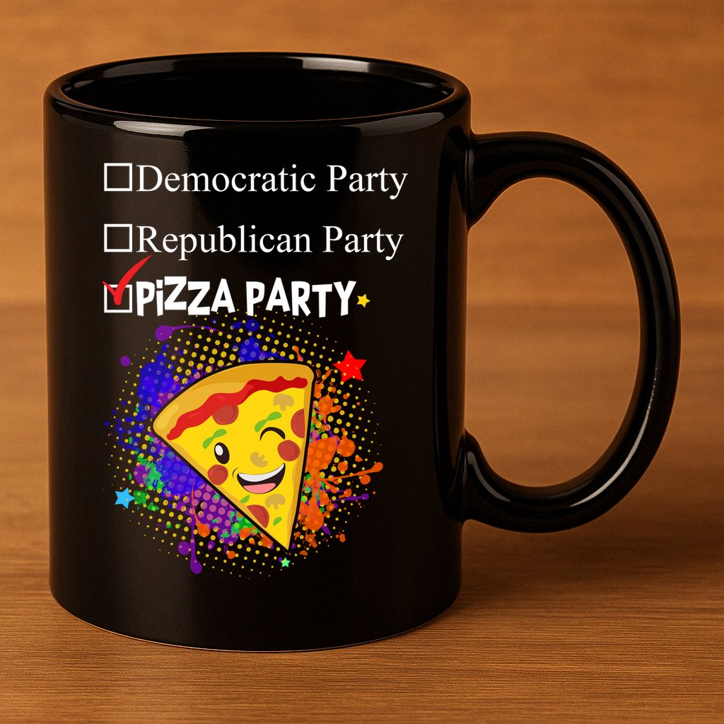 Democratic Republican Pizza Party 11oz C Handle Ceramic Mug