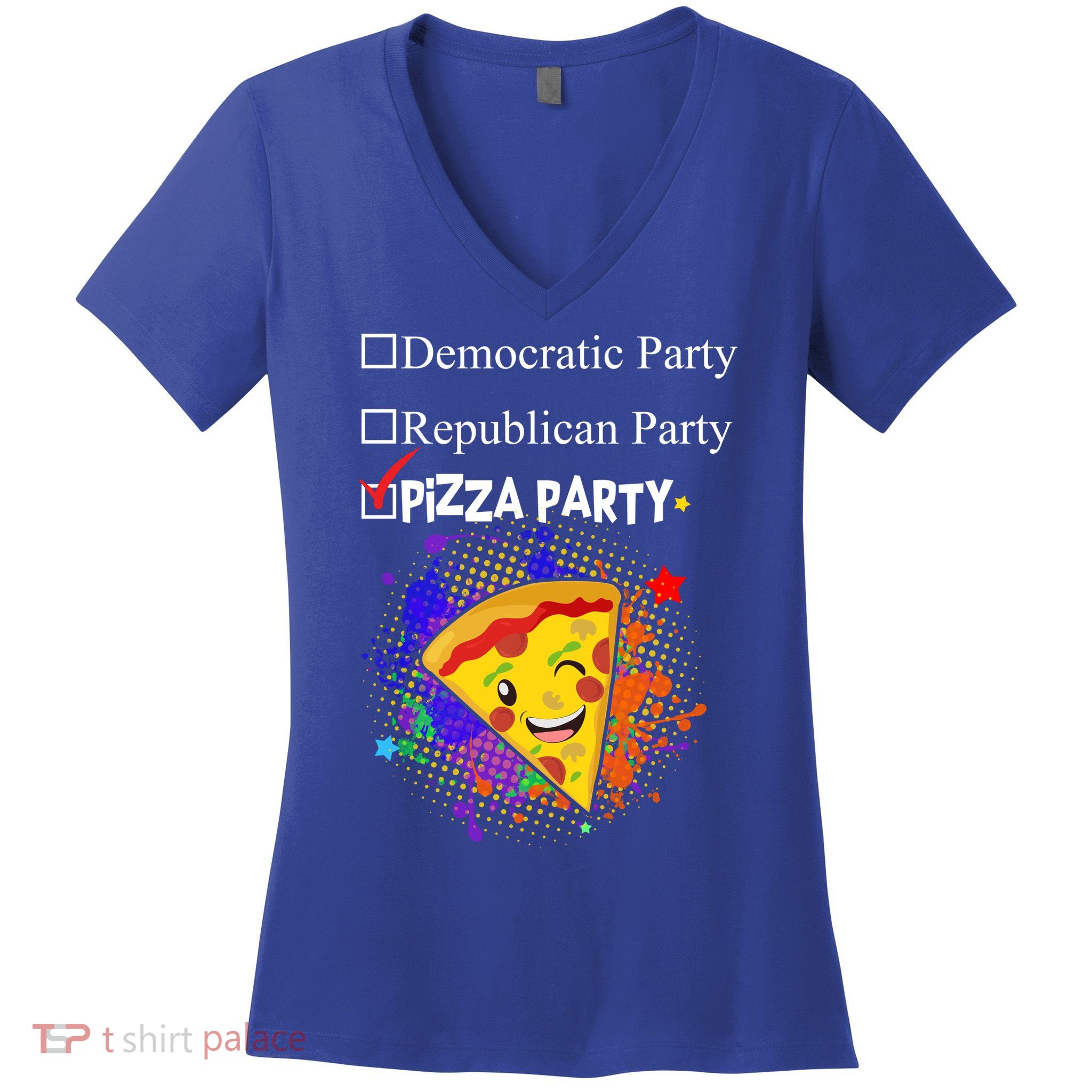 Democratic Republican Pizza Party Women's V-Neck T-Shirt