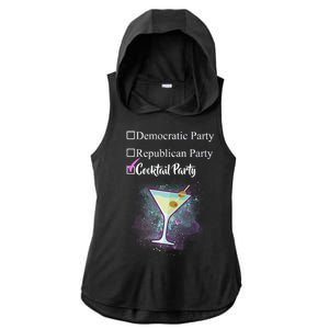 Democratic Republican Wine Party Ladies PosiCharge Tri-Blend Wicking Draft Hoodie Tank