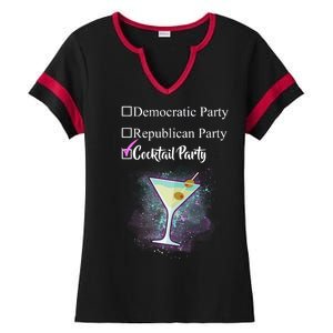 Democratic Republican Wine Party Ladies Halftime Notch Neck Tee