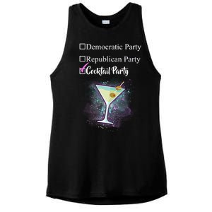 Democratic Republican Wine Party Ladies PosiCharge Tri-Blend Wicking Tank