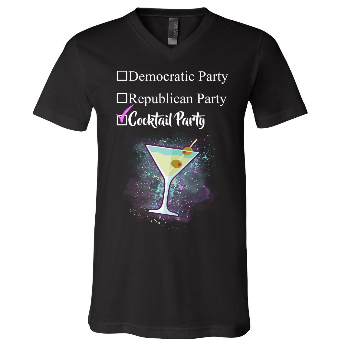 Democratic Republican Wine Party V-Neck T-Shirt