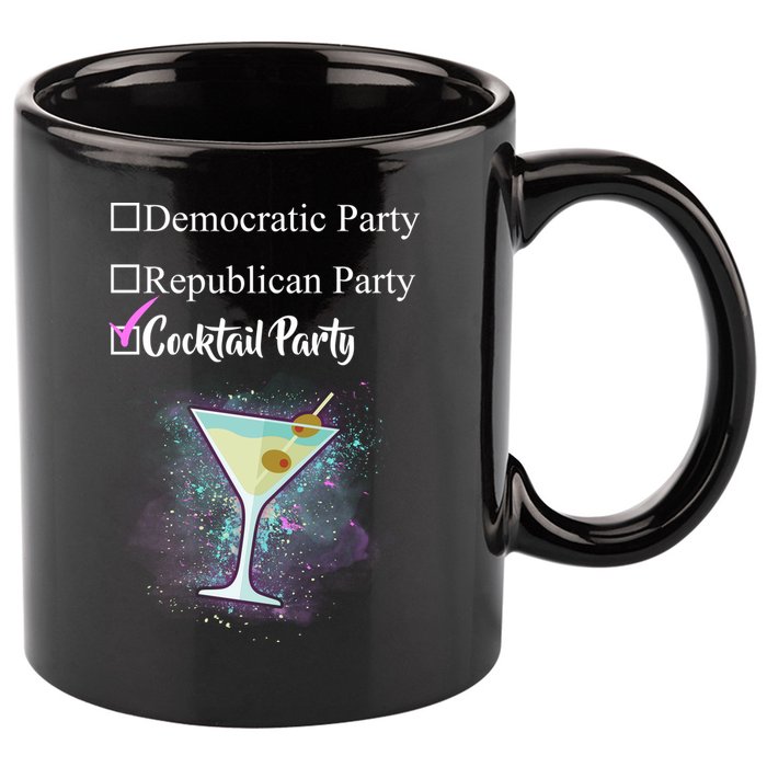 Democratic Republican Wine Party 11oz C Handle Ceramic Mug