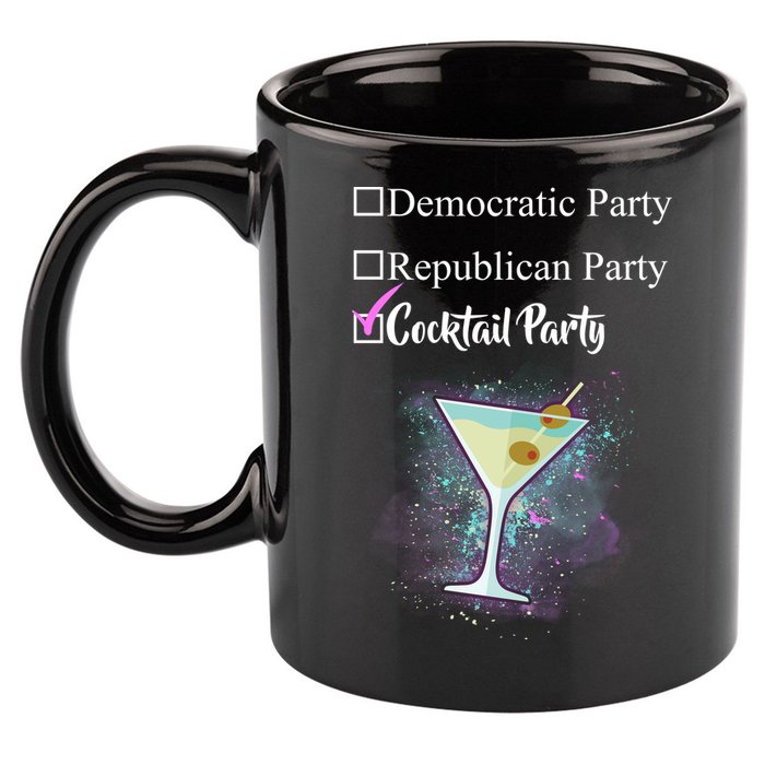 Democratic Republican Wine Party 11oz C Handle Ceramic Mug