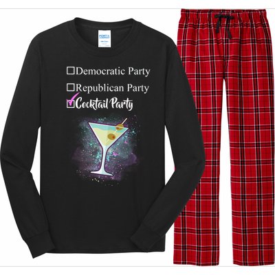 Democratic Republican Wine Party Long Sleeve Pajama Set