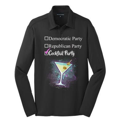 Democratic Republican Wine Party Silk Touch Performance Long Sleeve Polo