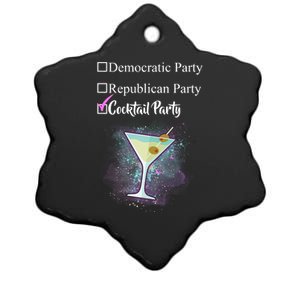 Democratic Republican Wine Party Ceramic Star Ornament