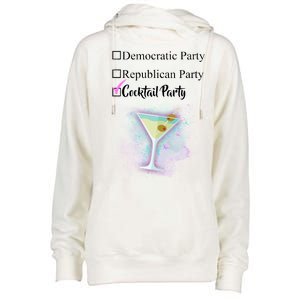 Democratic Republican Wine Party Womens Funnel Neck Pullover Hood