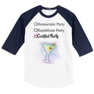 Democratic Republican Wine Party Baseball Sleeve Shirt