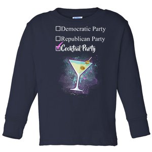 Democratic Republican Wine Party Toddler Long Sleeve Shirt