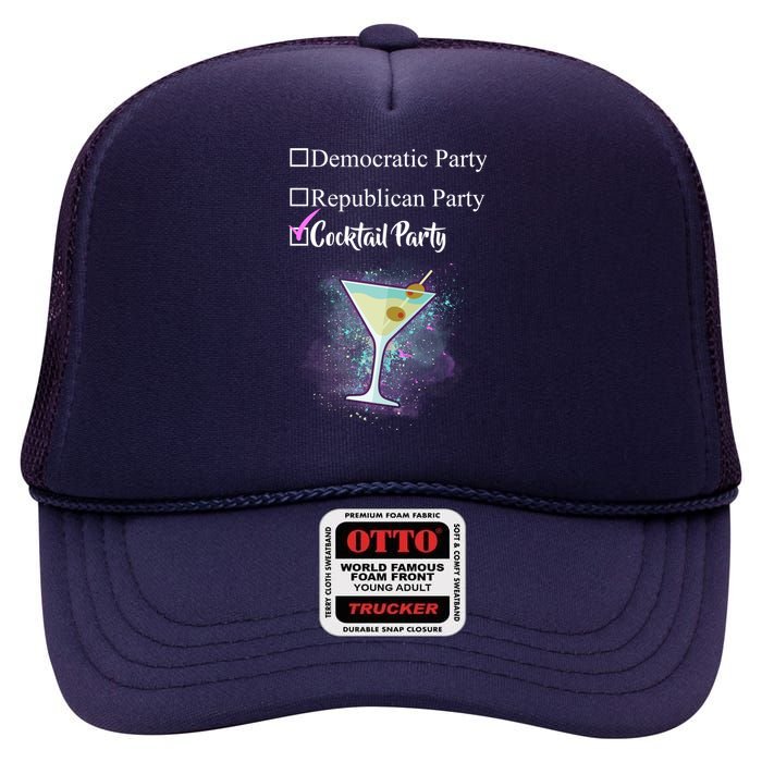 Democratic Republican Wine Party High Crown Mesh Back Trucker Hat