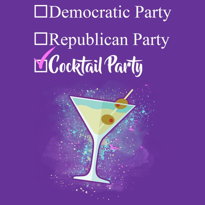 Democratic Republican Wine Party Button