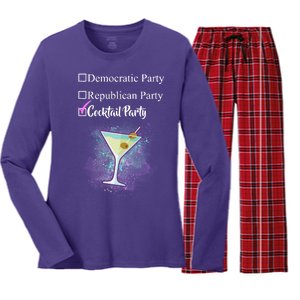 Democratic Republican Wine Party Women's Long Sleeve Flannel Pajama Set 