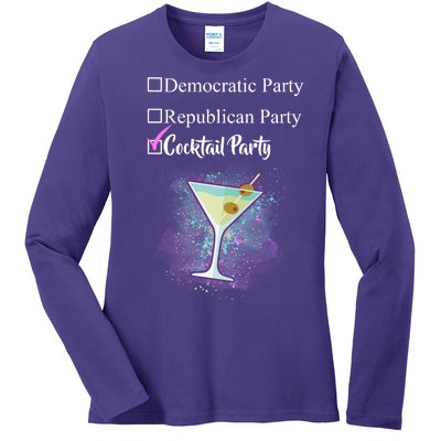 Democratic Republican Wine Party Ladies Long Sleeve Shirt