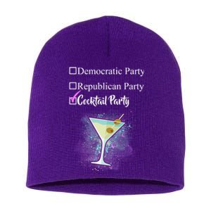 Democratic Republican Wine Party Short Acrylic Beanie