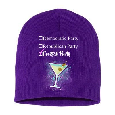 Democratic Republican Wine Party Short Acrylic Beanie