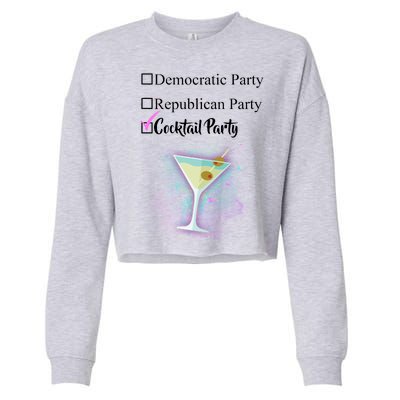 Democratic Republican Wine Party Cropped Pullover Crew