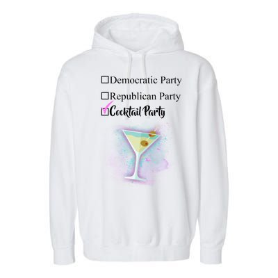 Democratic Republican Wine Party Garment-Dyed Fleece Hoodie