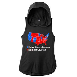 Democratic United States of America Vs. Dumfuckistan Resistance Resist Anti Trump Ladies PosiCharge Tri-Blend Wicking Draft Hoodie Tank