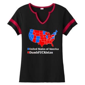 Democratic United States of America Vs. Dumfuckistan Resistance Resist Anti Trump Ladies Halftime Notch Neck Tee