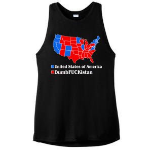 Democratic United States of America Vs. Dumfuckistan Resistance Resist Anti Trump Ladies PosiCharge Tri-Blend Wicking Tank