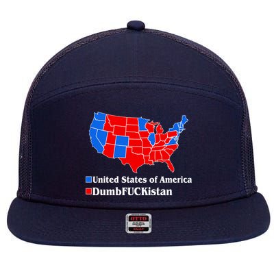 Democratic United States of America Vs. Dumfuckistan Resistance Resist Anti Trump 7 Panel Mesh Trucker Snapback Hat